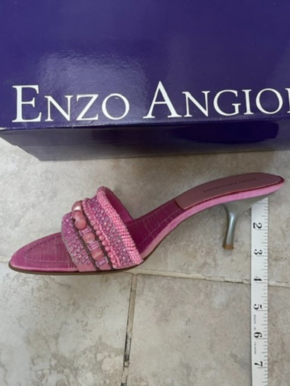 Enzo Angiolini Pink Beaded Sandal Size 7 - Picture 4 of 8